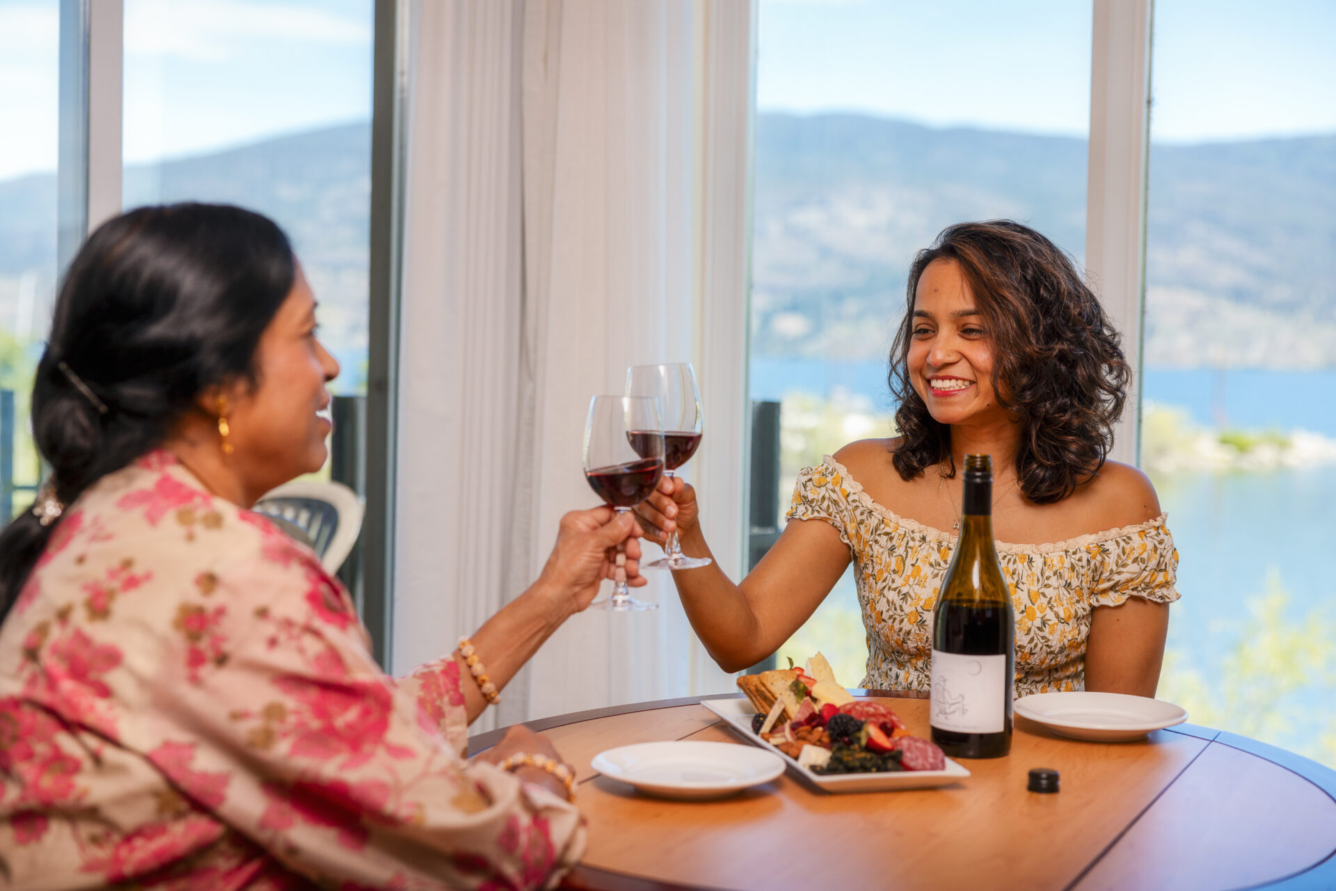 Mother and daughter Summerland wine getaway at Summerland Waterfront Resort & Spa. The wine and charcuterie make this getaway extra sweet.