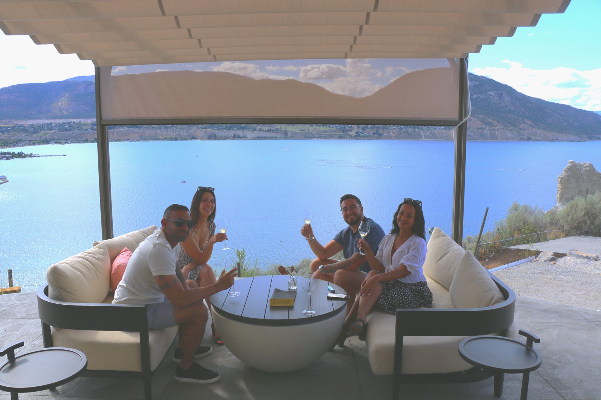 Bubbles Don't Count guests enjoying the views and bubbles at Evolve Sparkling House