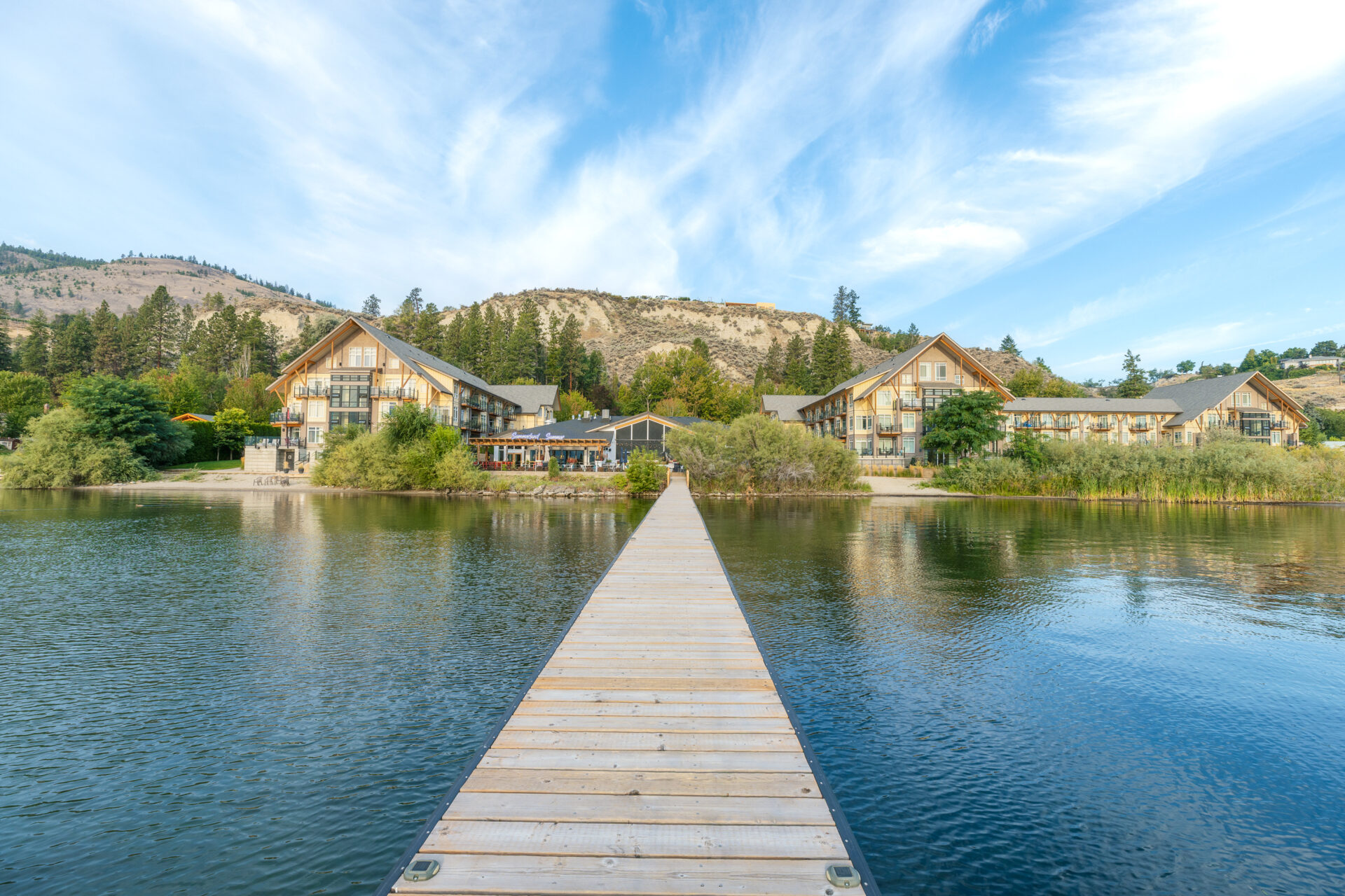 Blue skies over blue water at Summerland Waterfront Resort & Spa. Book the Summerland wine getaway this May.